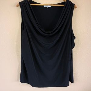 CALVIN KLEIN BLACK COWL NECK SLEEVELESS TOP 2X